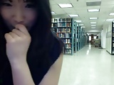 Asian Girl Getting Naked On Webcam In Public Library Pt. 2